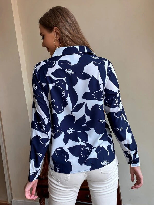 Lune London long sleeve floral print blouse for women