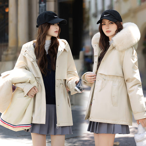 Women's winter coat with removable faux fur collar Amarae