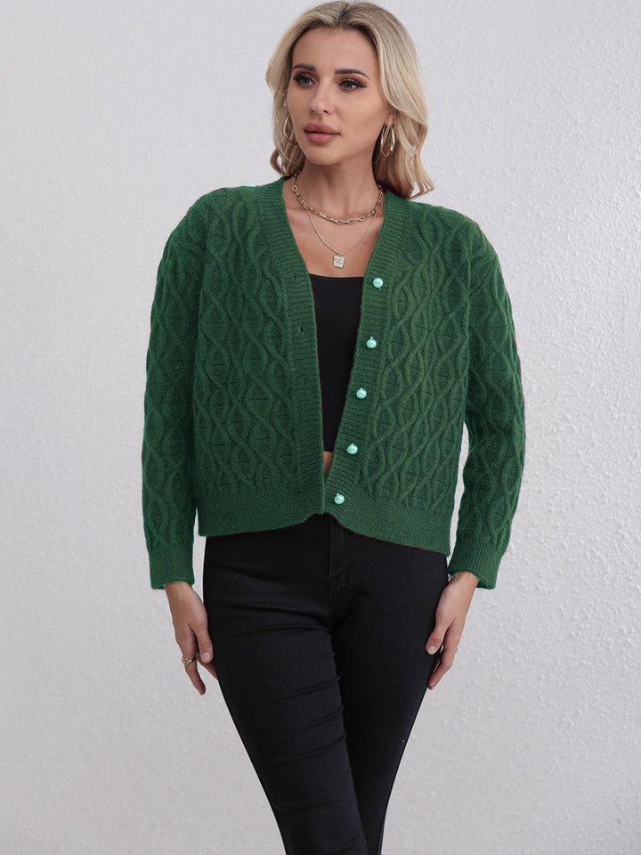 Cardigan pour femmes avec une élégante structure en alvéoles Chic & Stil