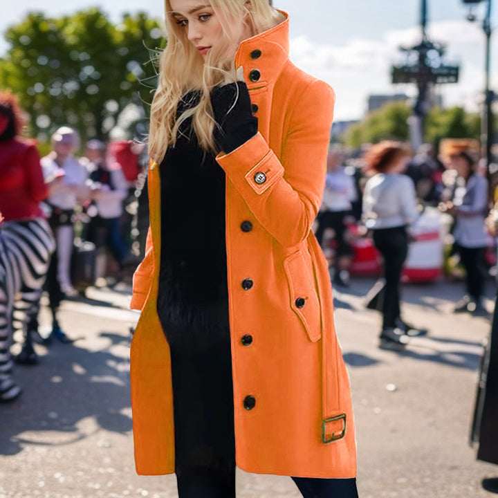 Elegant trench coat for women with high collar Lune London