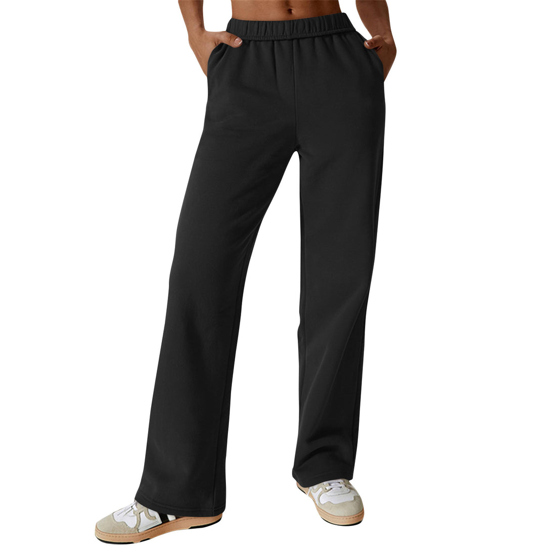 Women comfortable leisure pants with elastic waistband and practical side pockets Chic & Stil