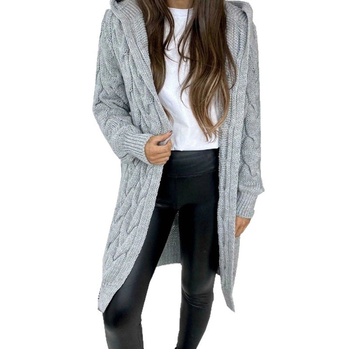 Long cable knit coat for women Lune London