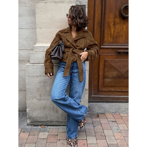 Ladies rolled suede jacket Amarae