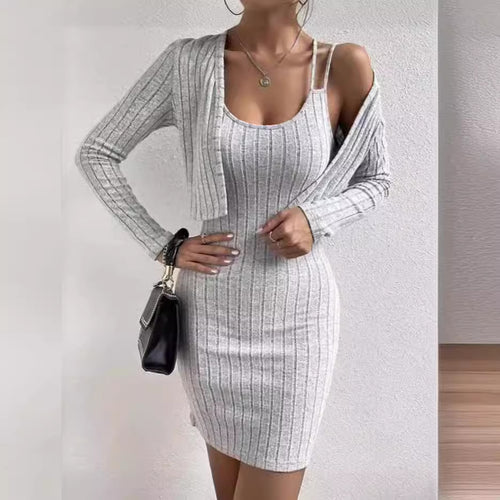 Women's knit dress with open cardigan Amarae