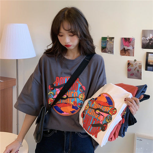 Women’s Graphic T-Shirt Dress with Casual Cut and Modern Design