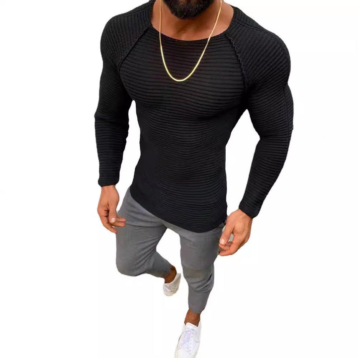 Men's Long Sleeve Knitted Shirt with Elegant Structure Lune London