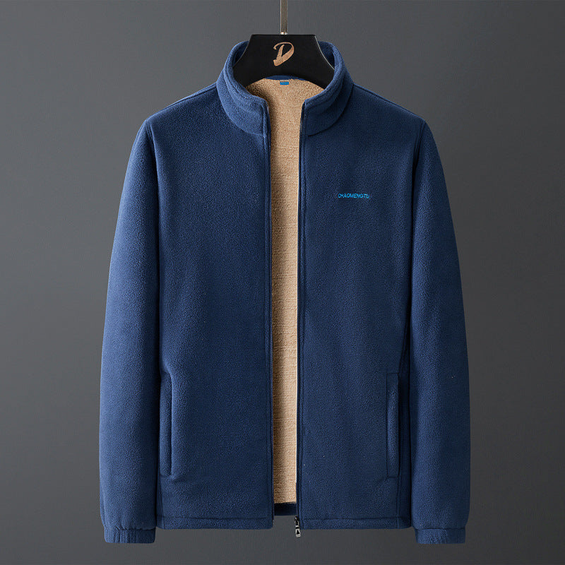 Men's fleece jacket with teddy lining, stand-up collar, and full zip Amarae
