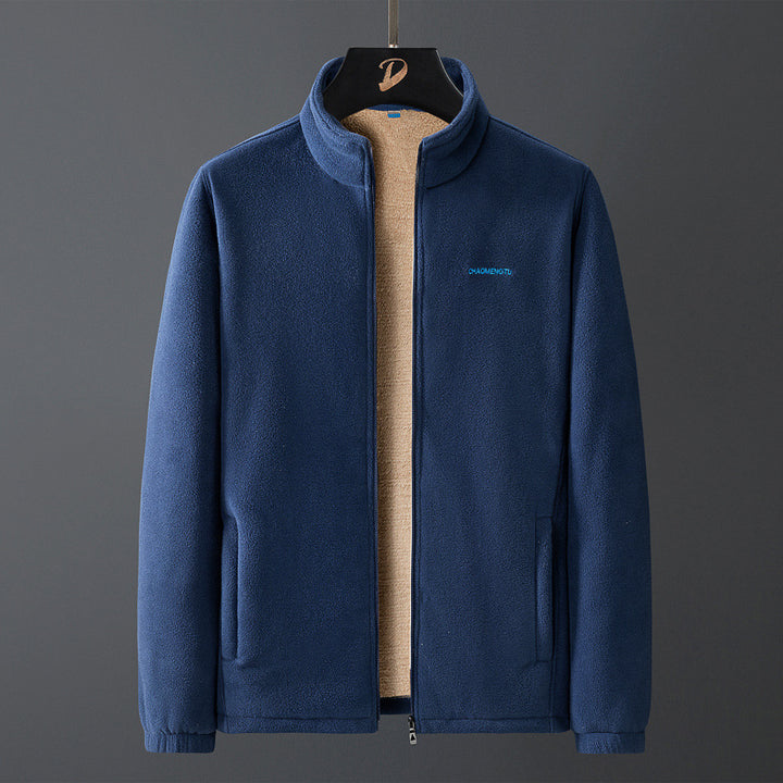 Men's fleece jacket with teddy lining, stand-up collar, and full zip Amarae