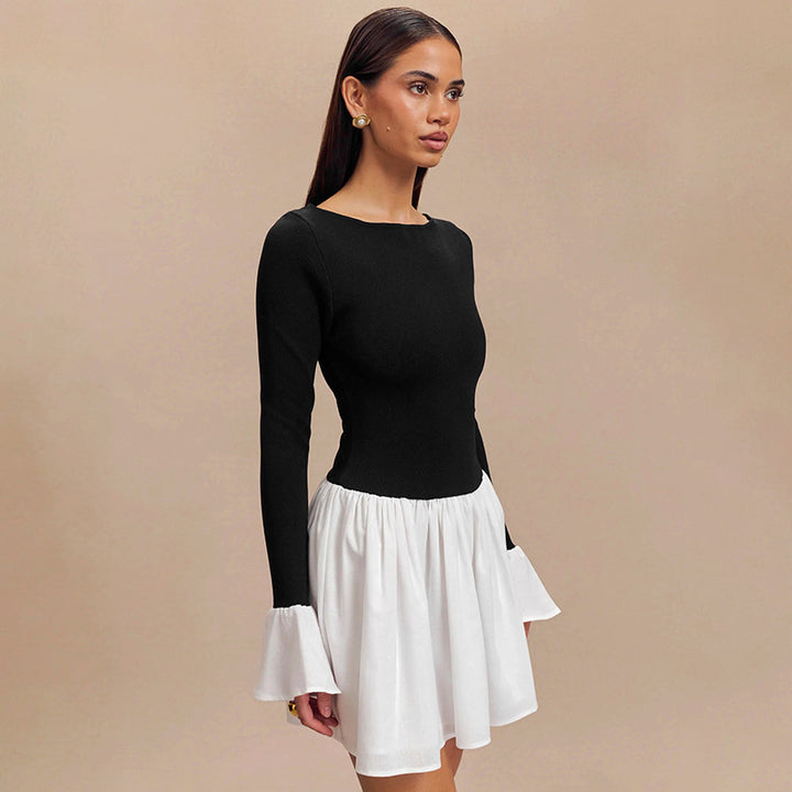 Fashionable women's dress with contrasting skirt Lune London