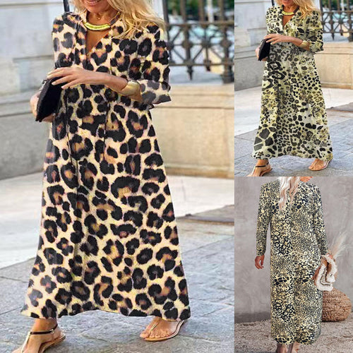 Maxi dress for women with a trendy leopard print and an elegant wrap design Amarae