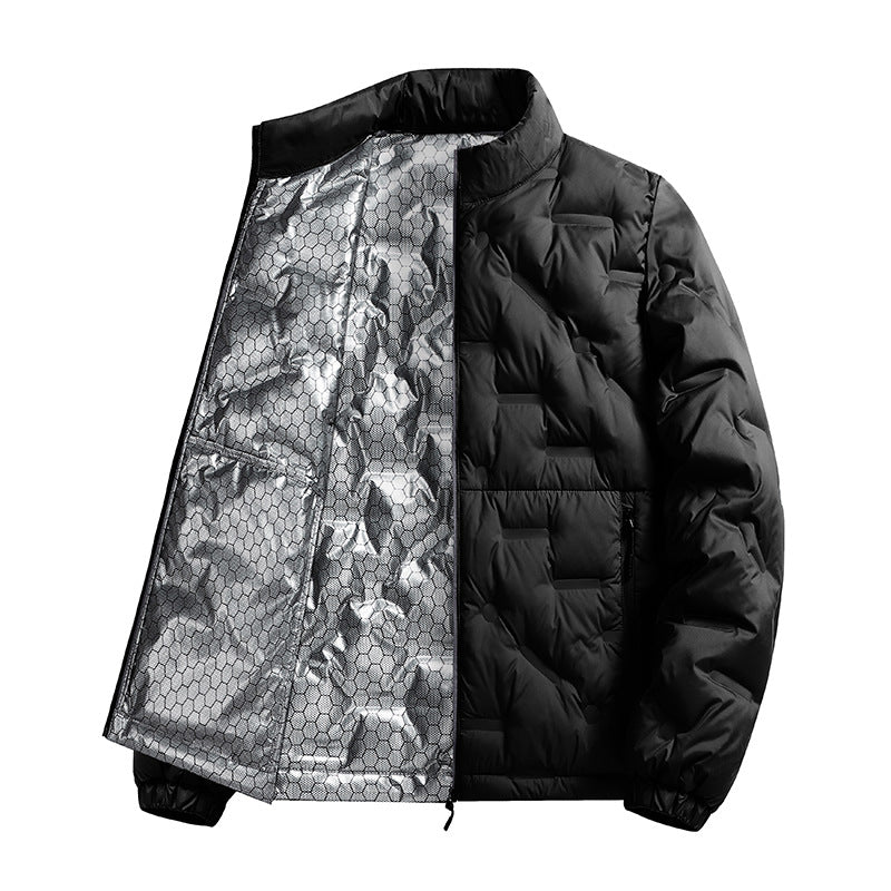 Men's lightweight quilted thermal jacket with stand-up collar and zippered pockets Amarae
