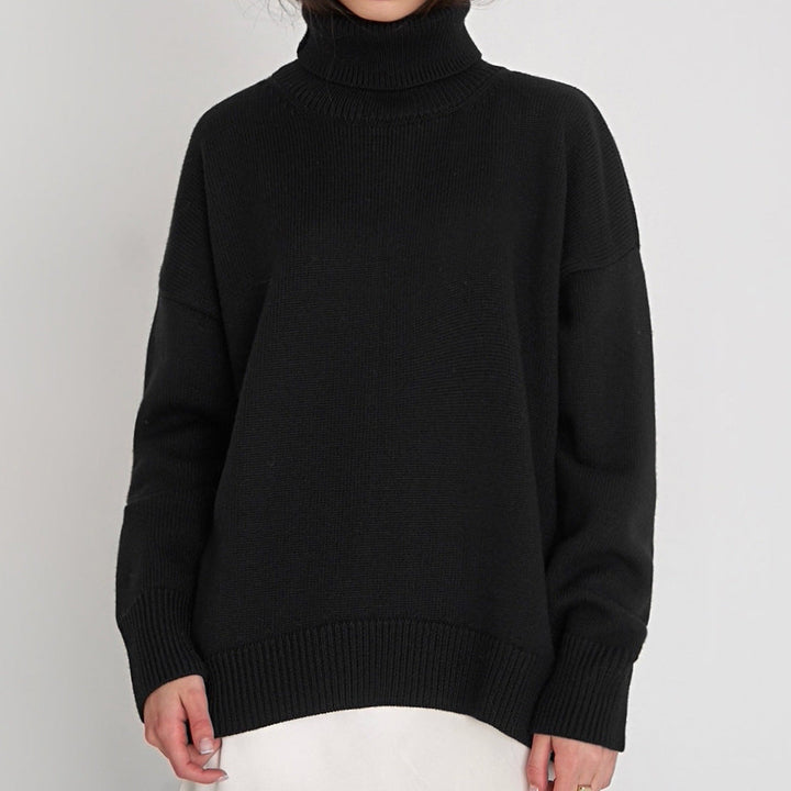 Lune London | Women Oversized Turtleneck Sweater Basic Knitted Sweater