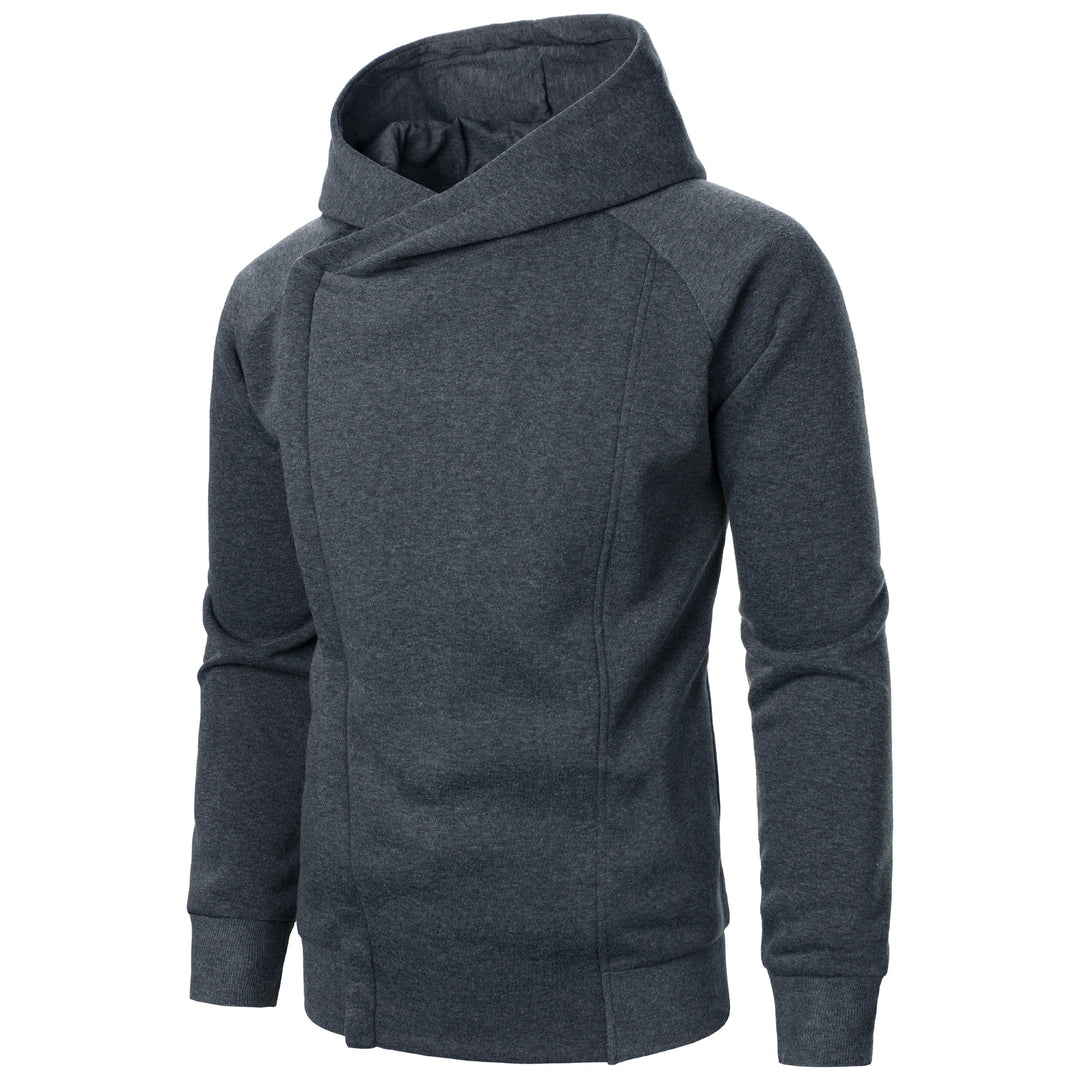 Trendy men's hoodie with asymmetrical collar and comfortable pockets Lune London