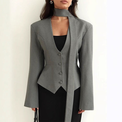 Women's blazer set with elegant collar option Amarae