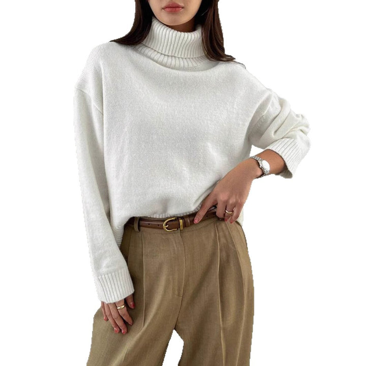 Women's oversized turtleneck sweater with fine texture Lune London