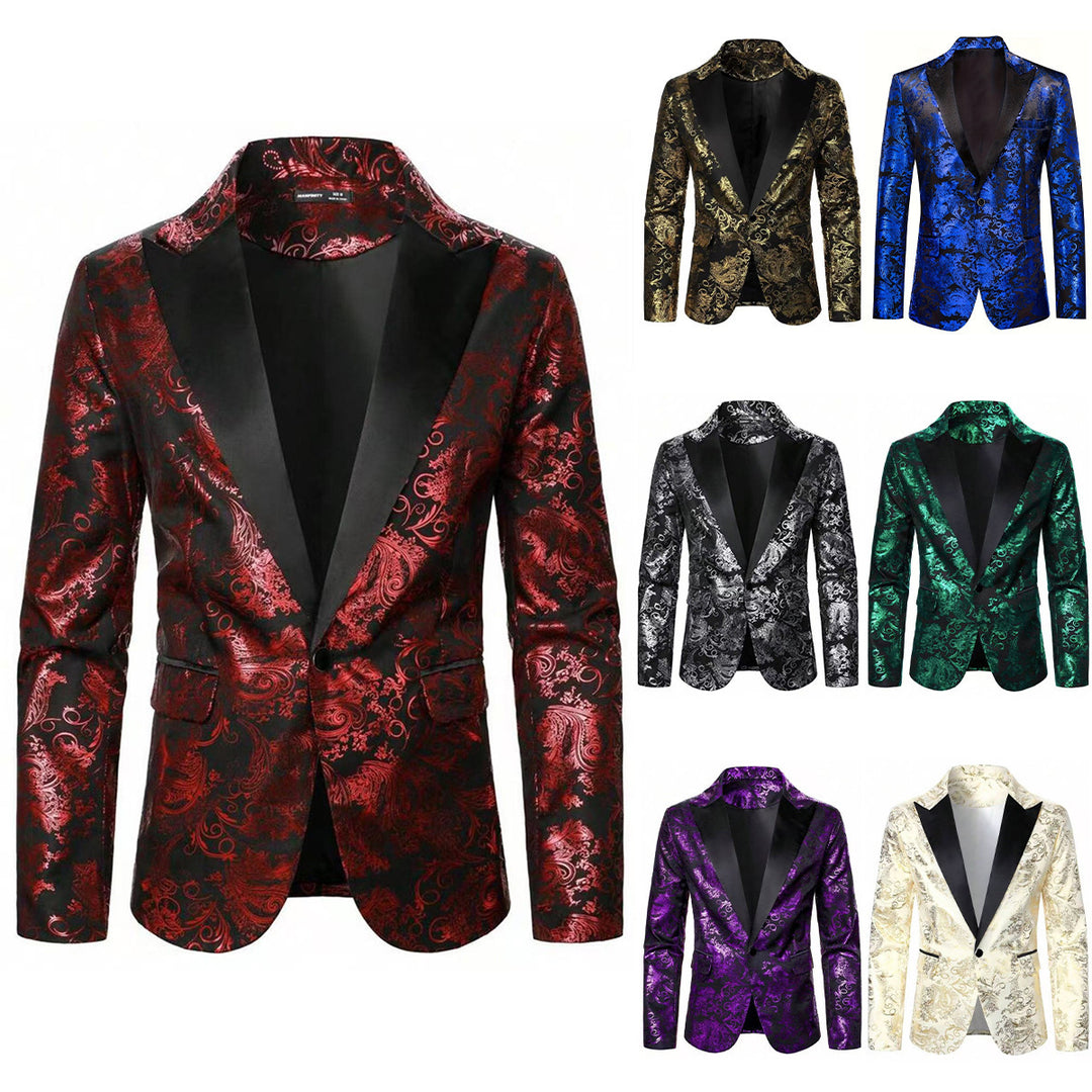 Elegant velvet blazer for men with floral pattern Lune London