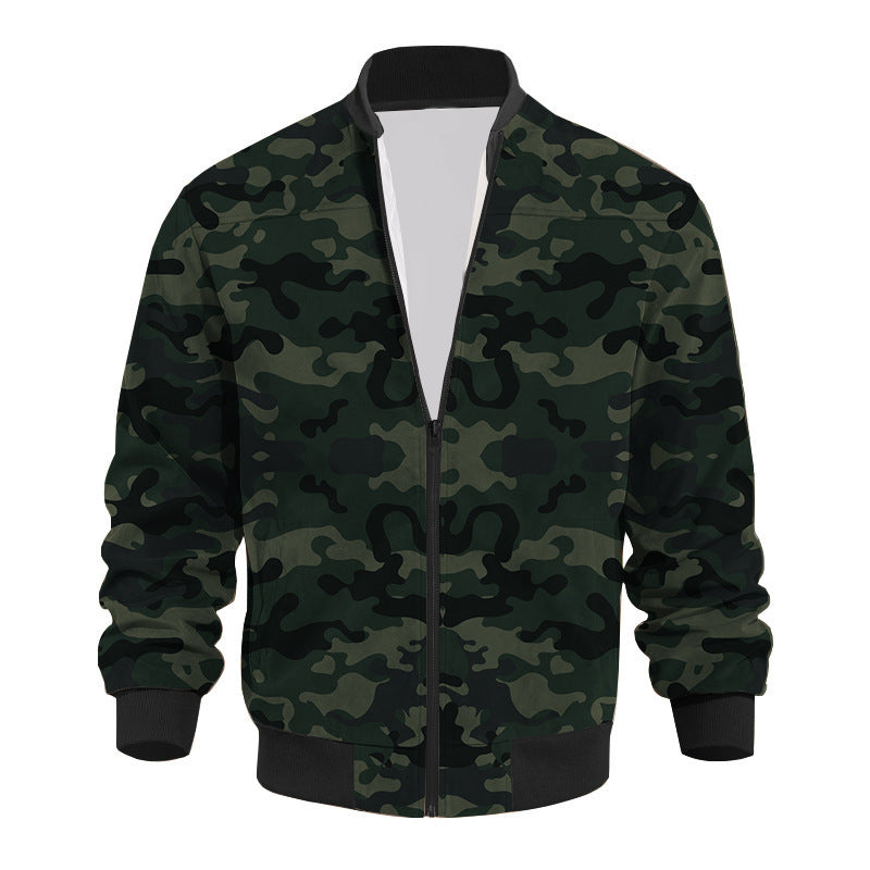 Casual camouflage bomber jacket for men with zipper and pockets Lune London