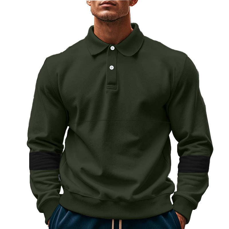Men's polo with contrasting sleeves and a stylish high collar Lune London