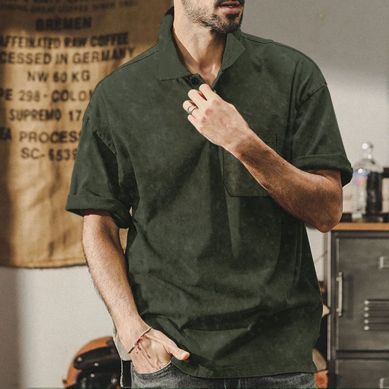 Men's short sleeve casual shirt with a practical chest pocket design Lune London