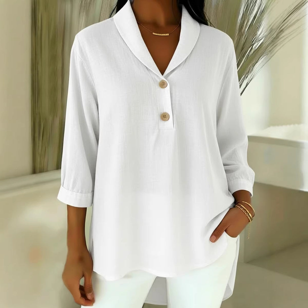 Women Elegant Shirt with Modern Collar and Button Details Lune London