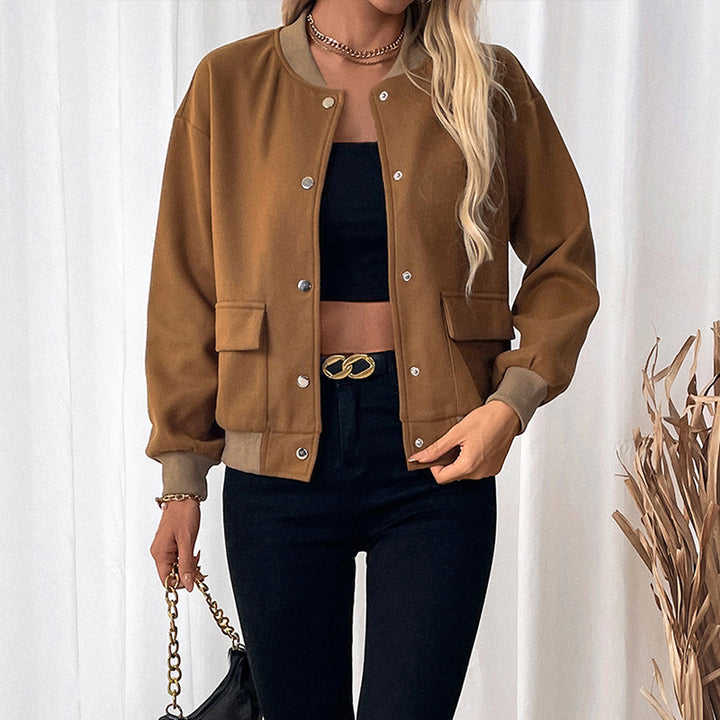 Casual college jacket for women with practical pockets and high-quality buttons Lune London
