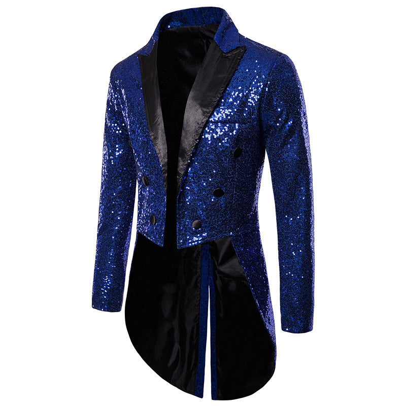 Ladies Elegant Sequin Coat with double row of buttons and modern chic design