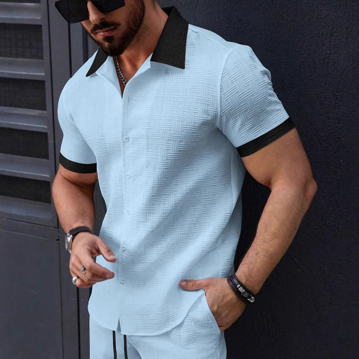 Structured short-sleeve shirt for men with buttons Amarae