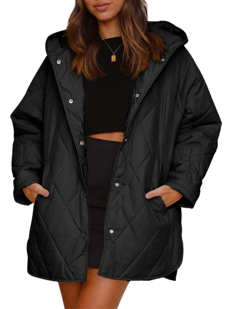 Lune London Women’s Quilted Winter Jacket with Hood