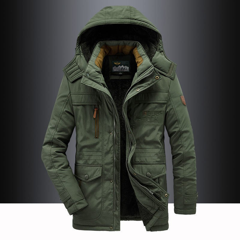 Winter jacket for men lined with removable hood Lune London