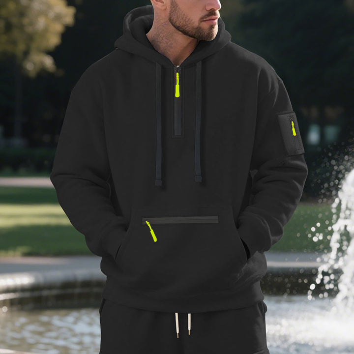 Men's sporty hoodie with practical zip pockets Amarae