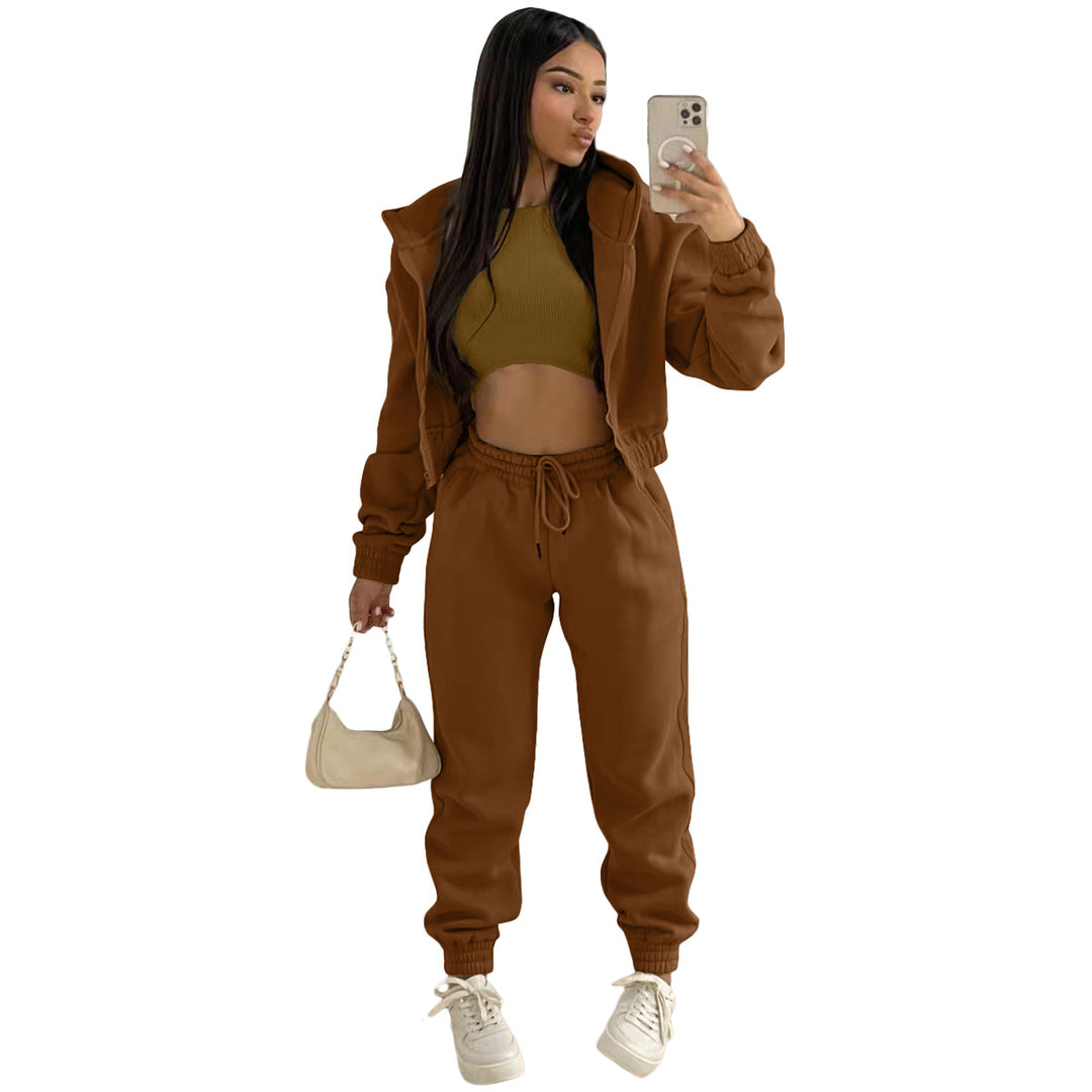 Ladies elegant sports set with a casual hoodie and elastic belt elements Lune London