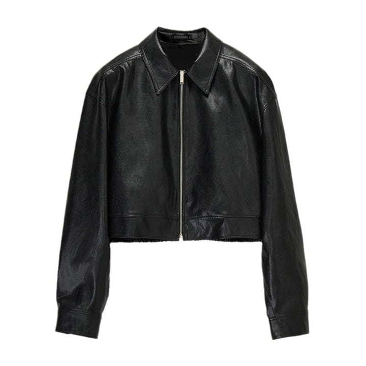 Women's leather jacket with modern oversized cut and innovative details Lune London