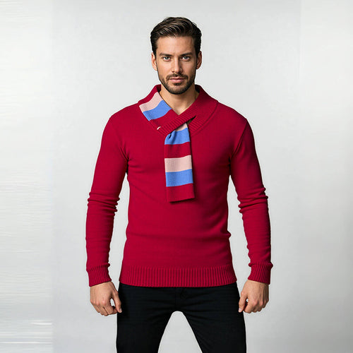 Men's Elegant Sweater with Modern Shawl Collar and High-Quality Finish Amarae