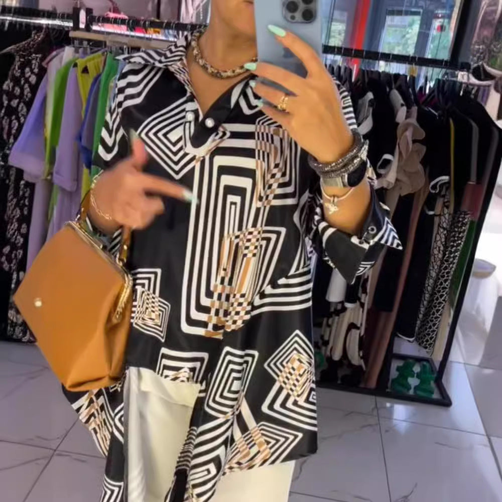 Tunique Femme avec Motif Graphique et Coupe Décontractée Chic & Stil