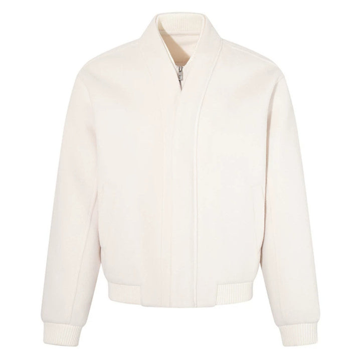 Women's short-cut bomber jacket with concealed zipper and ribbed cuffs Amarae