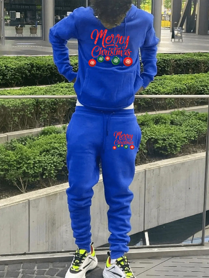 Women's hoodie and jogger set with festive Christmas pattern Lune London