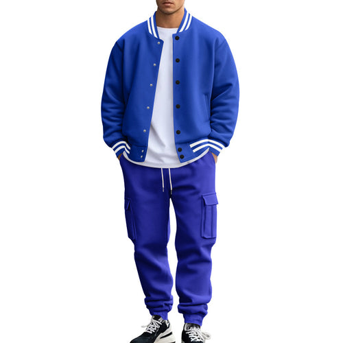 Sporty bomber jacket for men and chic cargo training pants