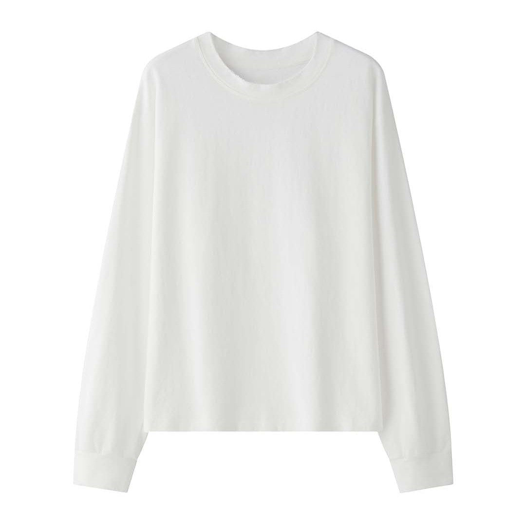 Women's Boxy Sweatshirt with Raw Edge Trim and Dropped Shoulder Amarae