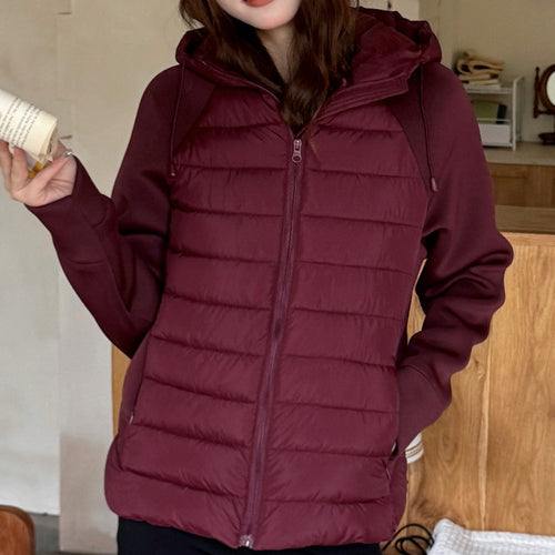 Ladies innovative hybrid jacket with high collar and detachable hood Amarae