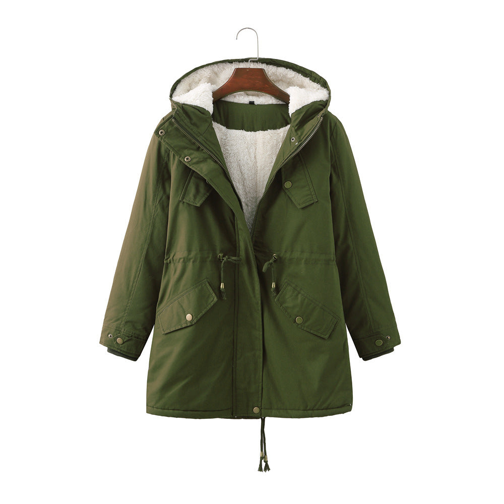 Functional parka jacket for women with removable hood and faux fur lining Lune London