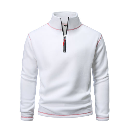 Fleece pullover for men with high collar and half-zip Amarae