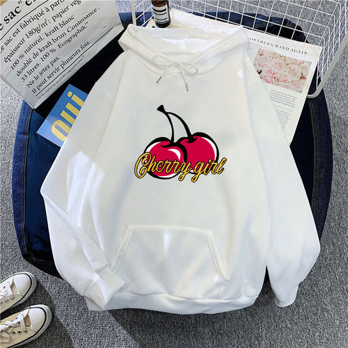 Women's hoodie with cheerful cherry motif Chic & Stil