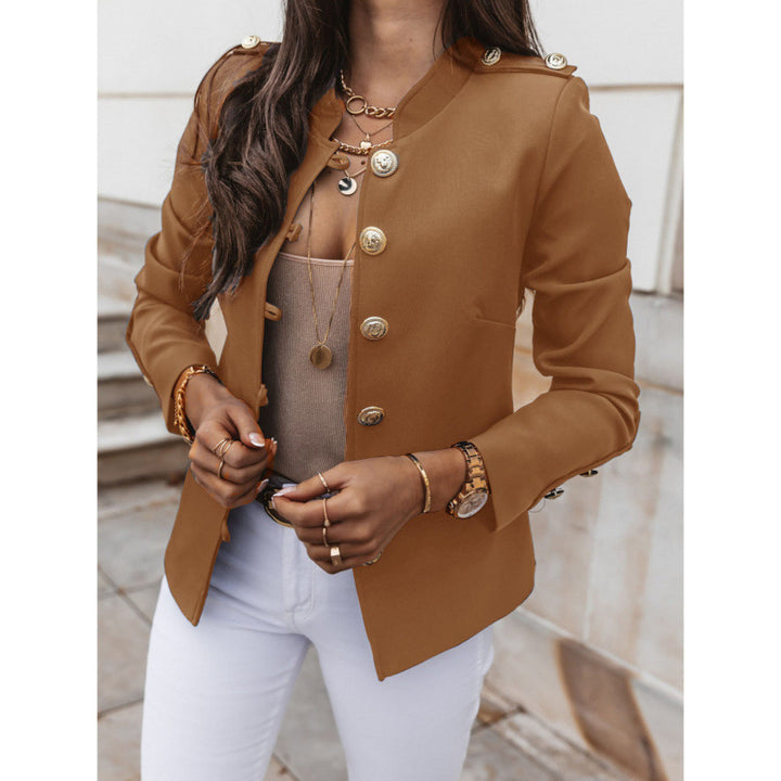 Trendy women's blazer with gold buttons and slim fit Lune London
