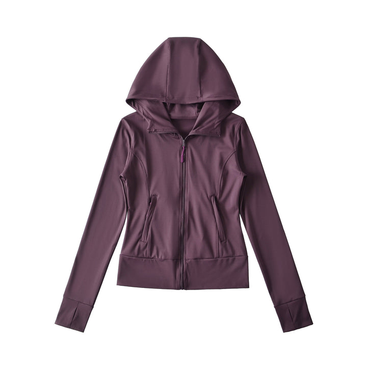 Women's Hooded Sports Jacket with Full Zip, Tailored Fit, and Integrated Zipper Pockets Amarae