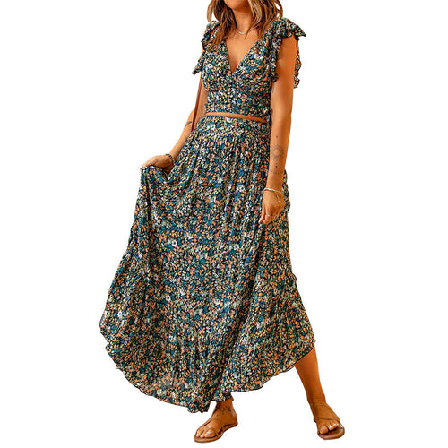 Maxi dress for women with floral design and delicate gathered details Amarae