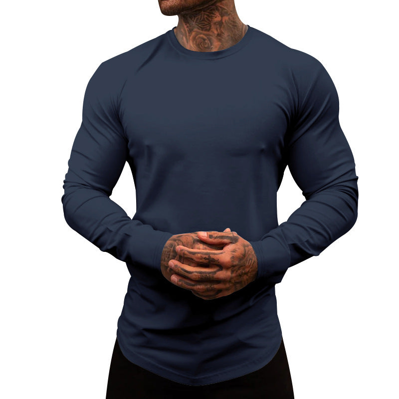 Long sleeve t-shirt for men in a soft and stretchy cotton blend with a round neck Lune London
