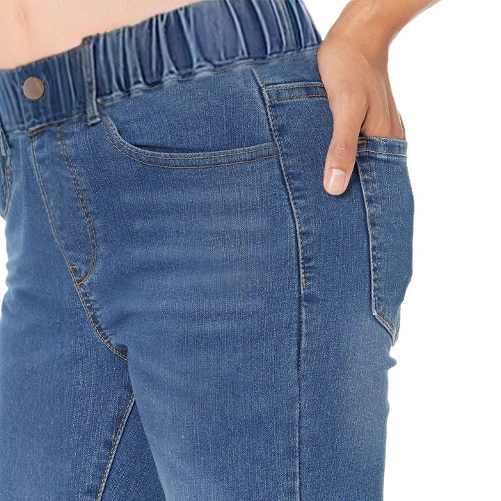 Women high-cut stretch jeggings with elastic comfort waistband and back pockets Amarae