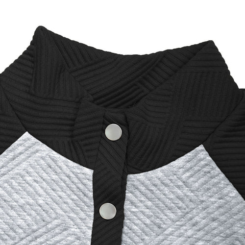 Casual women's sweater with textured design and button placket Amarae