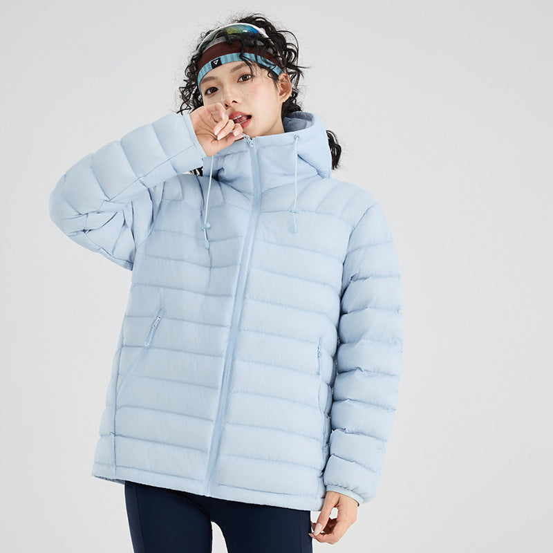 Women's ultra-light quilted thermocap jacket with horizontal stitching and zip pockets Amarae