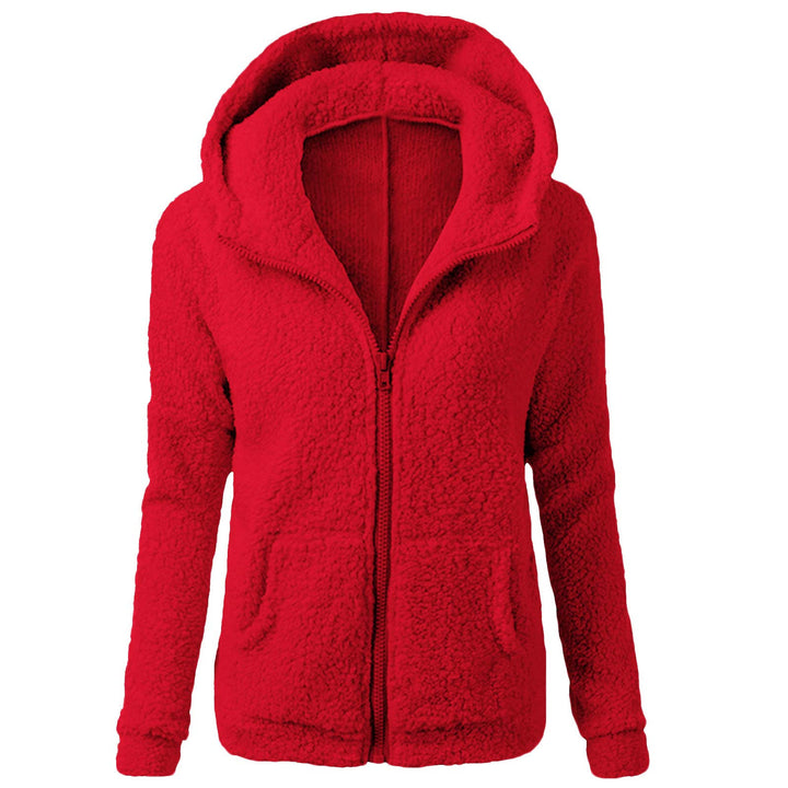 Women's fleece jacket with cozy hood Chic & Stil